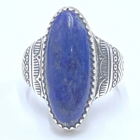 SALE! Carolyn Pollack Relios Lapis Lazuli 925 Sterling Silver Ring Sz.7 - Picture 2 of 10